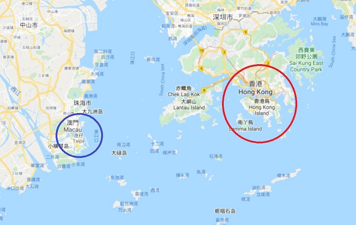 香港空港から市内と、香港～マカオ間の移動